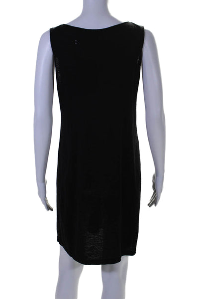 Eileen Fisher Womens Wool Sleeveless Round Neck A Line Dress Black Size S