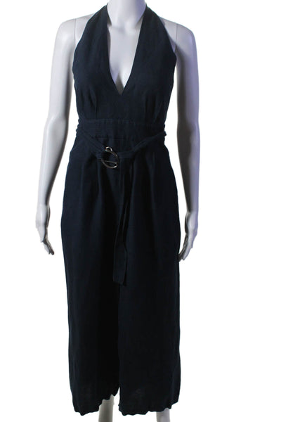 Adam Lippes Collective Womens Navy Halter Jumpsuit Blue Size 6 16139464