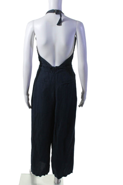 Adam Lippes Collective Womens Navy Halter Jumpsuit Blue Size 6 16139464