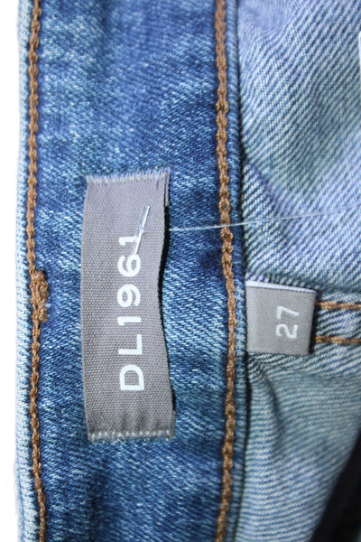 DL1961 Womens Zipper Fly High Rise Distressed Straight Leg Jeans Blue Size 27