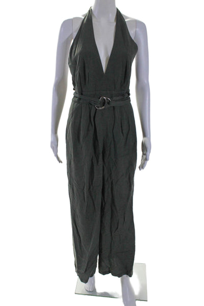 Adam Lippes Collective Womens Sage Halter Jumpsuit Green Size 4 16136236