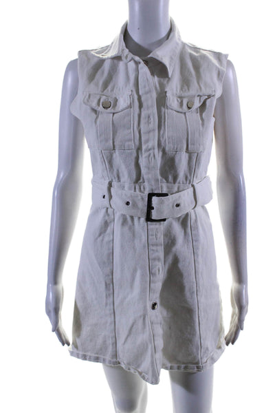 Area Stars Womens Denim Shirt Dress White Size 10 16004607