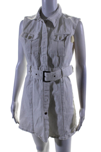 Area Stars Womens Denim Shirt Dress White Size 6 16004684