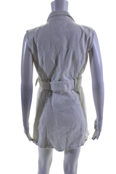 Area Stars Womens Denim Shirt Dress White Size 4 16004749