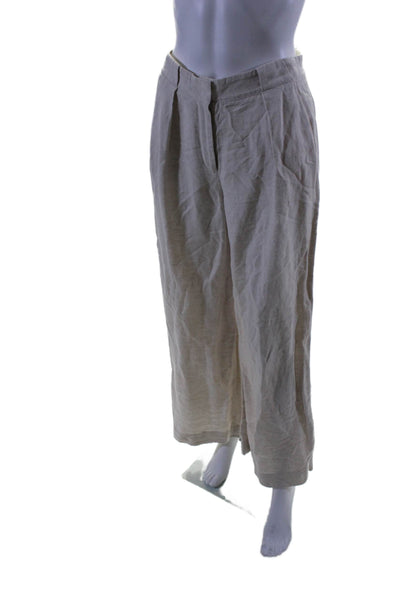 Club Monaco Womens Wide Leg Linen Blend Trouser Off-White Size 0 16463506