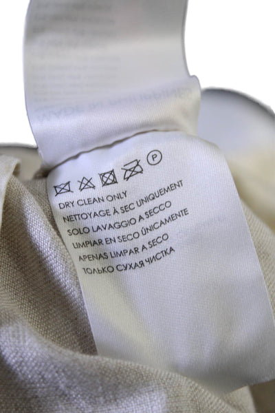 Club Monaco Womens Wide Leg Linen Blend Trouser Off-White Size 0 16463506