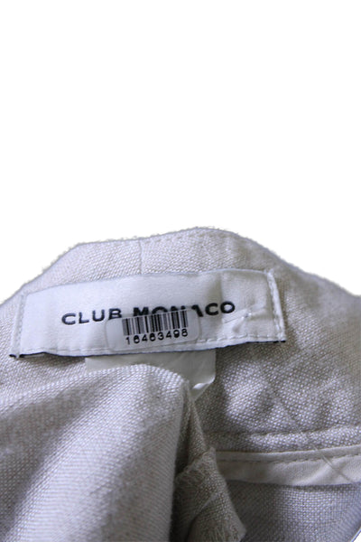 Club Monaco Womens Wide Leg Linen Blend Trouser Off-White Size 8 16466701