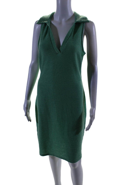 Louna Womens Collared Ribbed Dress Green Size 6 15298436