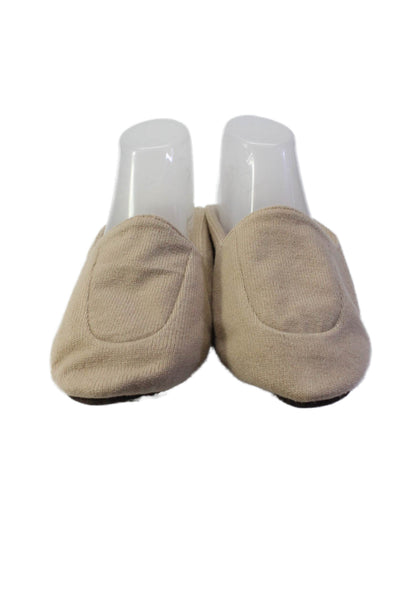 Armand Diradourian Womens Cashmere Beige Slipper Shoes with Pouch Size S