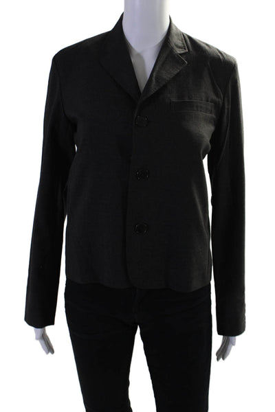 Ralph Lauren Black Label Womens Three Button Blazer Jacket Gray Wool Size 4