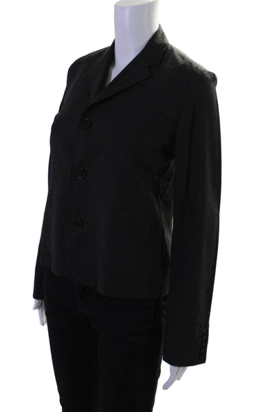 Ralph Lauren Black Label Womens Three Button Blazer Jacket Gray Wool Size 4