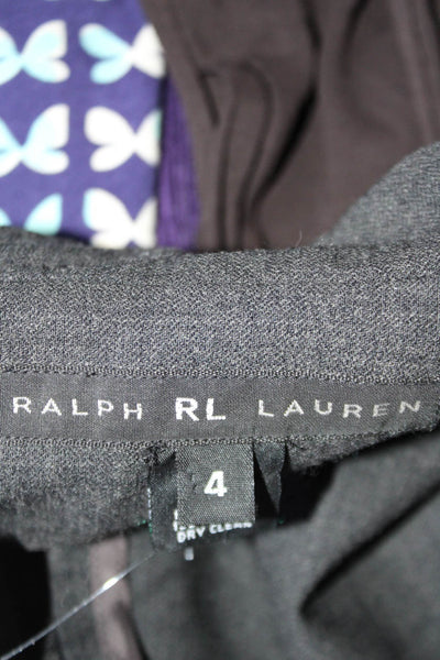 Ralph Lauren Black Label Womens Three Button Blazer Jacket Gray Wool Size 4