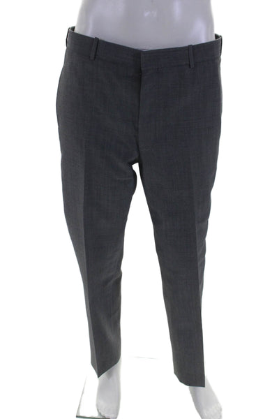 Rag & Bone Mens Straight Leg Creased Slim Leg Dress Pants Gray Wool Size 36