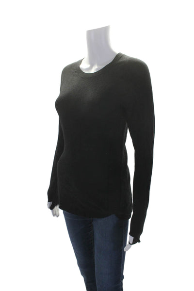 Lululemon Womens Knit Round Neck Long Sleeve Pullover Sweater Top Black Size S