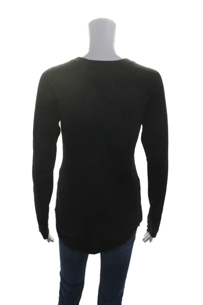 Lululemon Womens Knit Round Neck Long Sleeve Pullover Sweater Top Black Size S