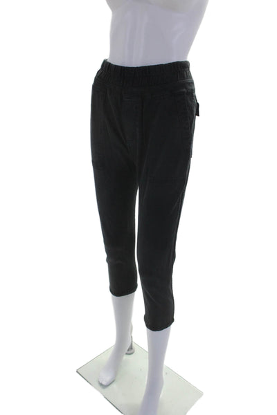 Standard James Perse Womens Cotton Stretch Waist Mid-Rise Pant Black Size 0