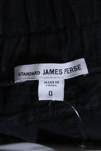 Standard James Perse Womens Cotton Stretch Waist Mid-Rise Pant Black Size 0