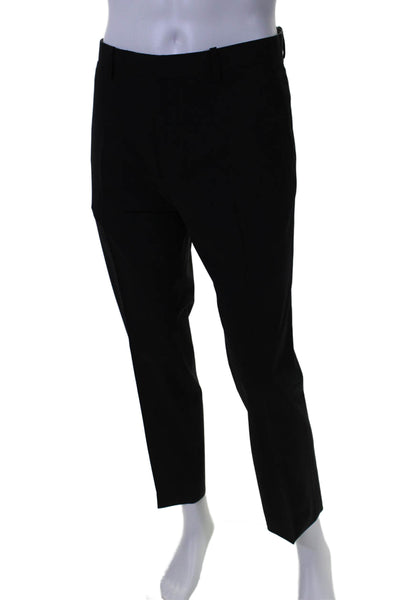 Theory Mens Marlo New Tailor Zip Up Mid Rise Creased Dress Pants Black Size 33