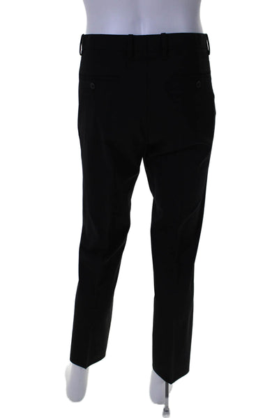 Theory Mens Marlo New Tailor Zip Up Mid Rise Creased Dress Pants Black Size 33