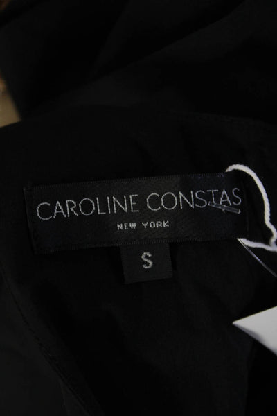 Caroline Constas Women's Scoop Neck Spaghetti Straps Mini Dress Black Size S