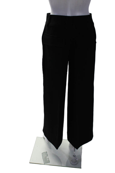 Elizabeth and James Womens Zipper Fly Mid Rise Pleated Flare Pants Black Size 0