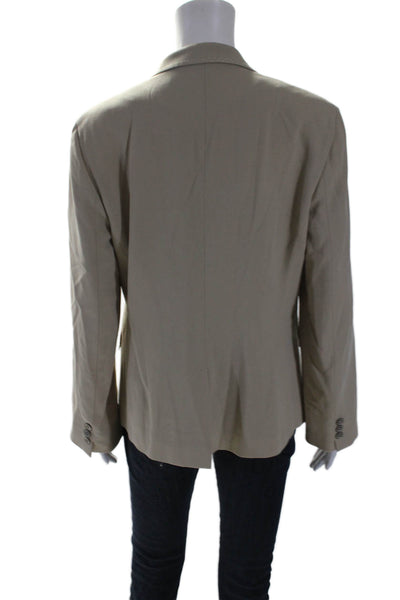 Max Mara Women's Collared Long Sleeves Line Two Button Blazer Beige Size 14