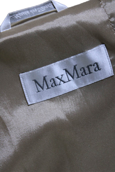 Max Mara Women's Collared Long Sleeves Line Two Button Blazer Beige Size 14