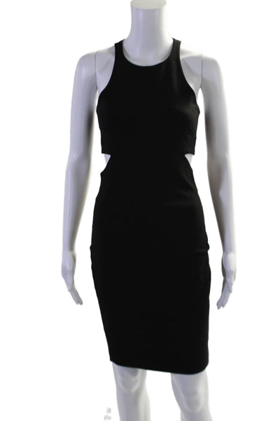 Elizabeth and James Womens Side Cutout Scoop Neck Zipped Dress Black Size 0