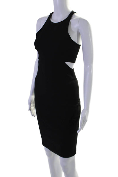 Elizabeth and James Womens Side Cutout Scoop Neck Zipped Dress Black Size 0