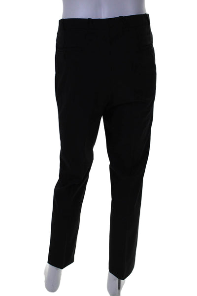 Thierry Mugler Mens Creased Slim Leg Dress Pants Black Wool Size EUR 54