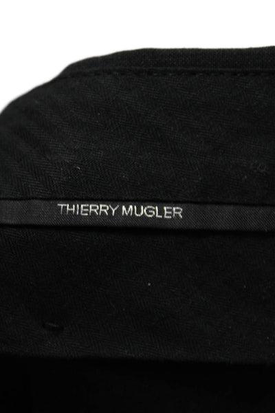 Thierry Mugler Mens Creased Slim Leg Dress Pants Black Wool Size EUR 54