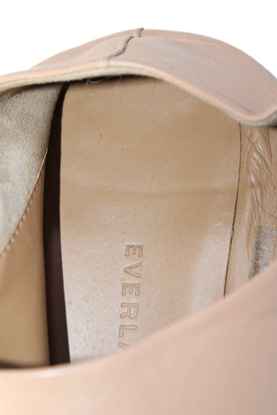 Everlane Womens Leather Slide On Loafer Flat Shoes Nude Beige Size 9.5