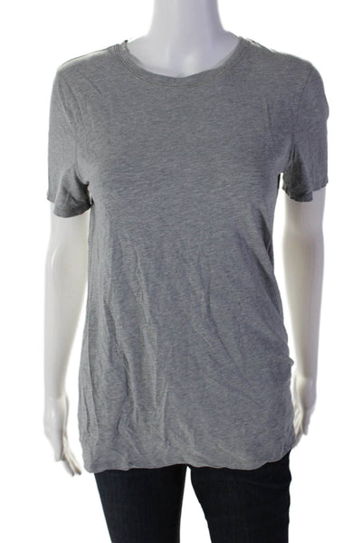 Lululemon Womens Short Sleeve Crew Neck Tee Shirt Gray Cotton Size 8