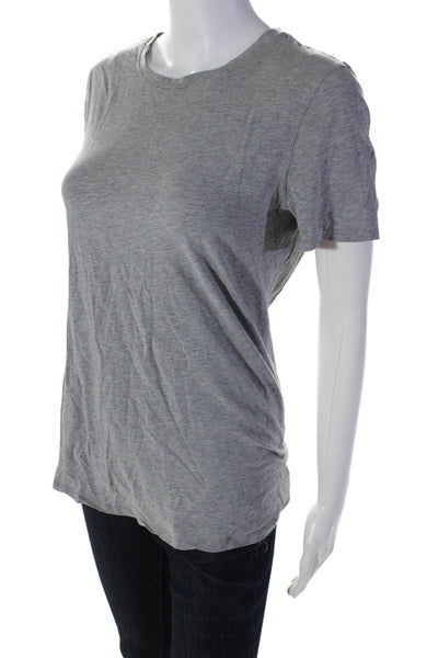 Lululemon Womens Short Sleeve Crew Neck Tee Shirt Gray Cotton Size 8