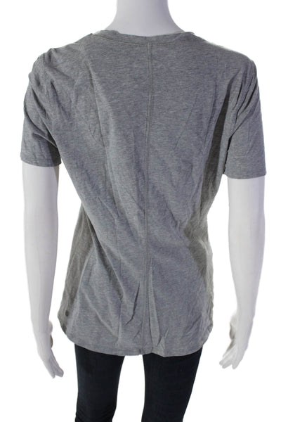 Lululemon Womens Short Sleeve Crew Neck Tee Shirt Gray Cotton Size 8