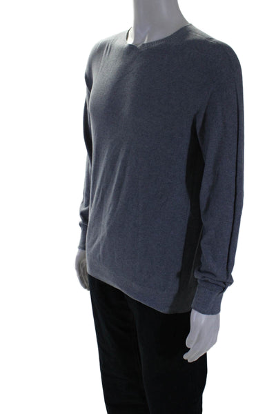 Faconnable Mens Round Neck Long Sleeve Kitted Pullover Sweater Blue Size M