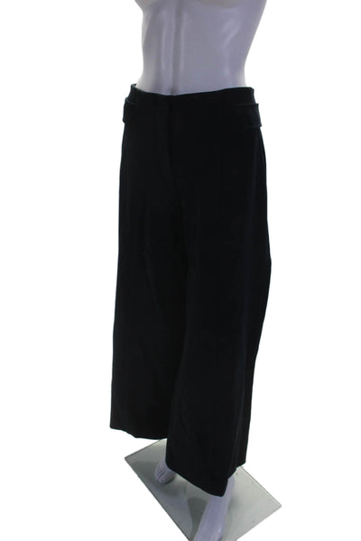 Dorothee Schumacher Womens Navy High Rise Belt Pleated Wide Leg Pants Size 6