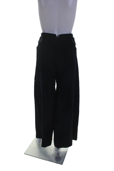 Dorothee Schumacher Womens Navy High Rise Belt Pleated Wide Leg Pants Size 6