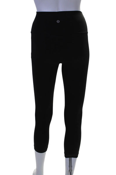 Lululemon Womens High Rise Elastic Waist Slip-On Athletic Leggings Black Size 2