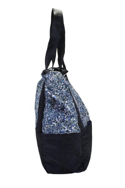 Lululemon Womens Colorblock Spotted Print Strappy Zipped Athletic Handbag Blue