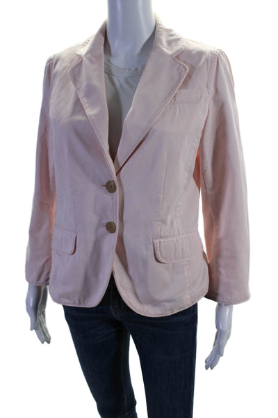 J Crew Womens Two Button Notched Lapel Blazer Jacket Pink Cotton Size Medium