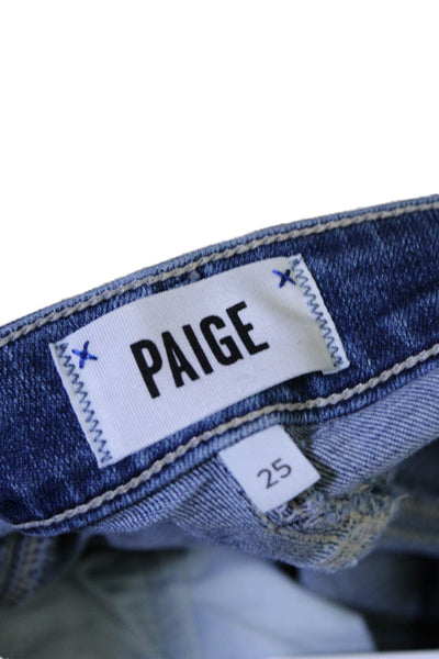 Paige Womens High Rise Freestyle Distressed Margot Crop Jeans Blue Cotton Size 2