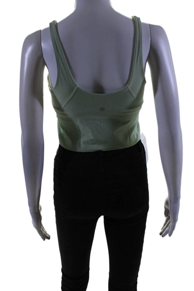 Lululemon Womens Stretch V-Neck Pullover Activewear Tank Top Green Size 8