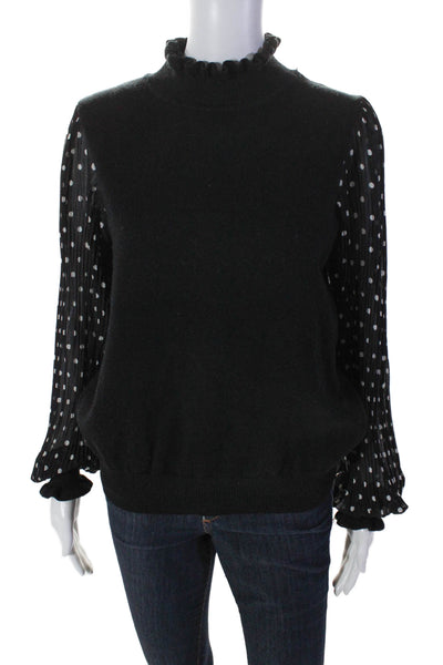 Nanette Nanette Lepore Women's Mock Neck Long Sleeves Polka Dot Sweater Size M