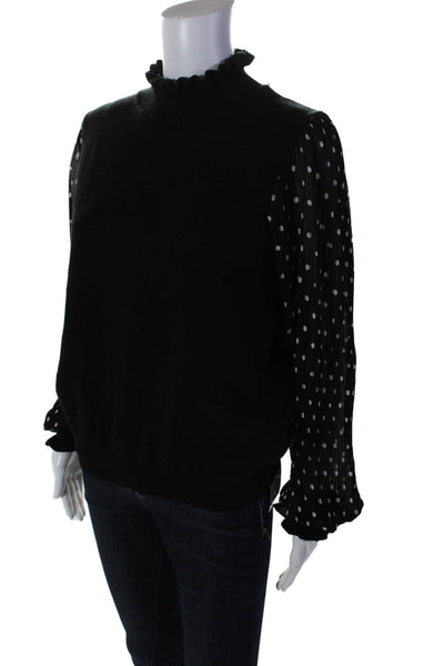 Nanette Nanette Lepore Women's Mock Neck Long Sleeves Polka Dot Sweater Size M