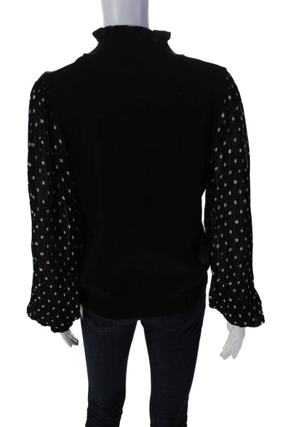 Nanette Nanette Lepore Women's Mock Neck Long Sleeves Polka Dot Sweater Size M