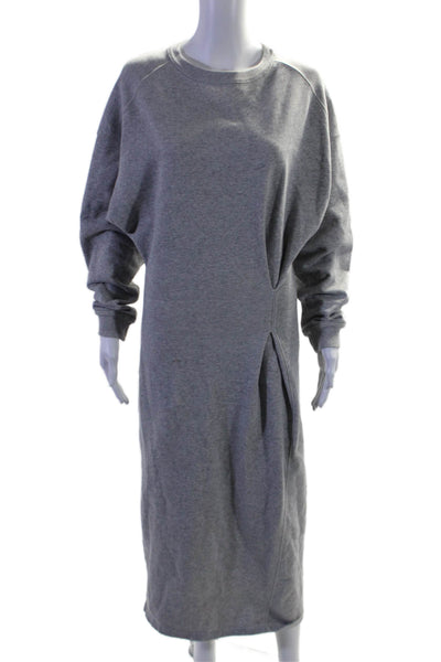 Isabel Marant Etoile Womens Gray Crew Neck Drape Sweatshirt Meg Dress Size 40