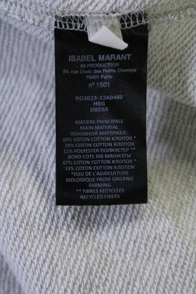 Isabel Marant Etoile Womens Gray Crew Neck Drape Sweatshirt Meg Dress Size 40