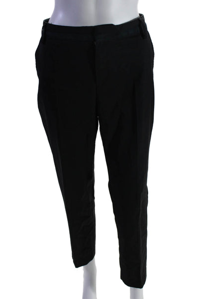 Comptoir Des Cotonniers Womens Creased Dress Pants Black Wool Size EUR 42