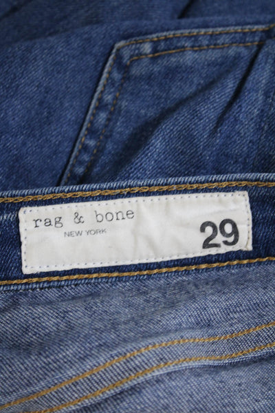 Rag & Bone Womens High Rise Ankle Skinny Leg Jeans Lenox Blue Cotton Size 29